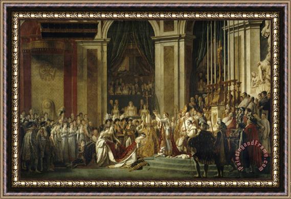 Jacques Louis David Sacre De L'empereur Napoleon Et Couronnement De L'imperatrice Josephine a Notre Dame, Le 2 Decembre 1804 Framed Painting
