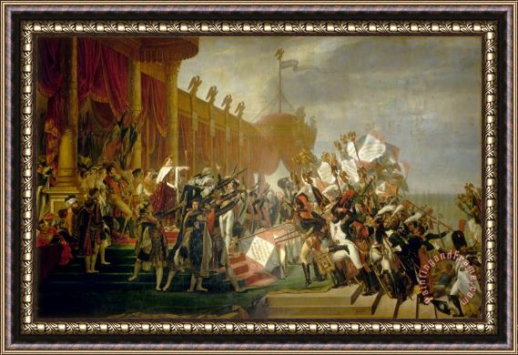 Jacques Louis David Serment De L'armee Fait a L'empereur Apres La Distribution Des Aigles, 5 Decembre 1804 Framed Painting