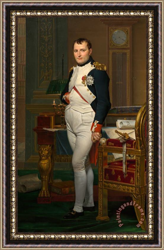 Jacques Louis David The Emperor Napoleon in His Study at The Tuileries Framed Print