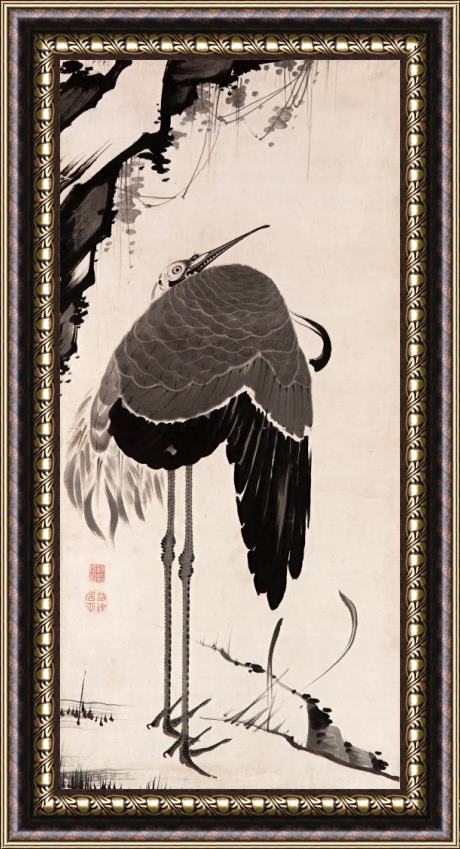 Jakuchu Cranes (2) Framed Painting