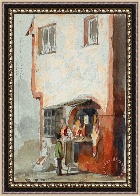 James Abbott McNeill Whistler Boutique De Boucher The Butcher's Shop Framed Painting