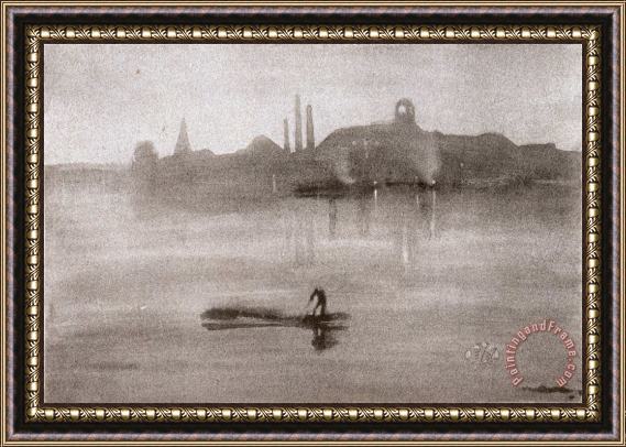 James Abbott McNeill Whistler Nocturne The River at Battersea Framed Print