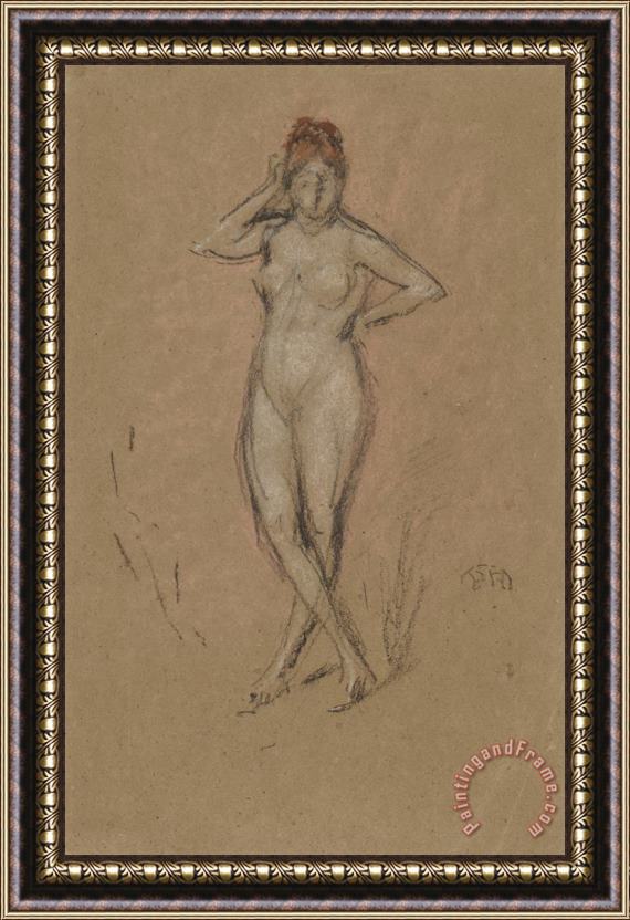 James Abbott McNeill Whistler Nude Standing with Legs Crossed Framed Print
