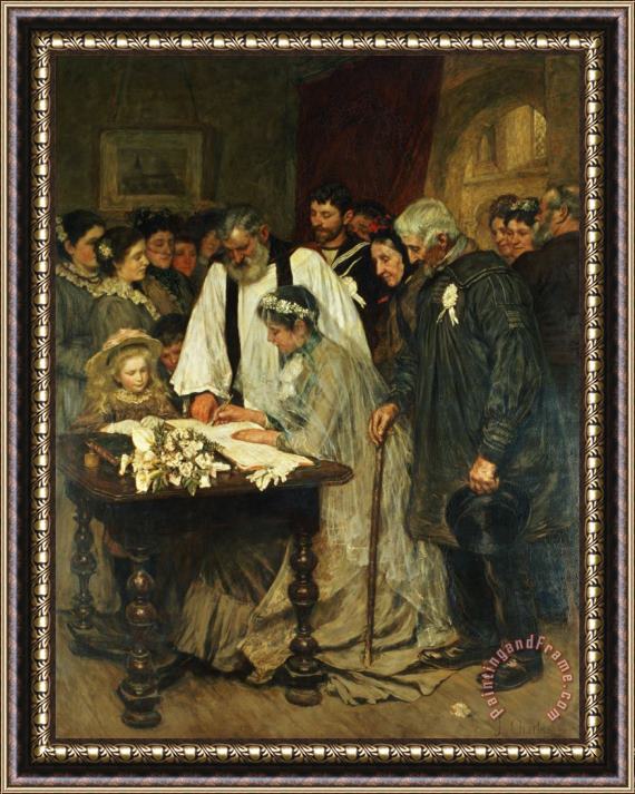 James Charles Signing the Marriage Register Framed Painting