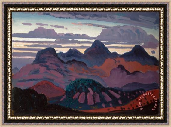 James Dickson Innes Deep Twilight, Pyrenees Framed Painting