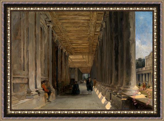 James Holland The Colonnade of Queen Mary's House, Greenwich Framed Painting