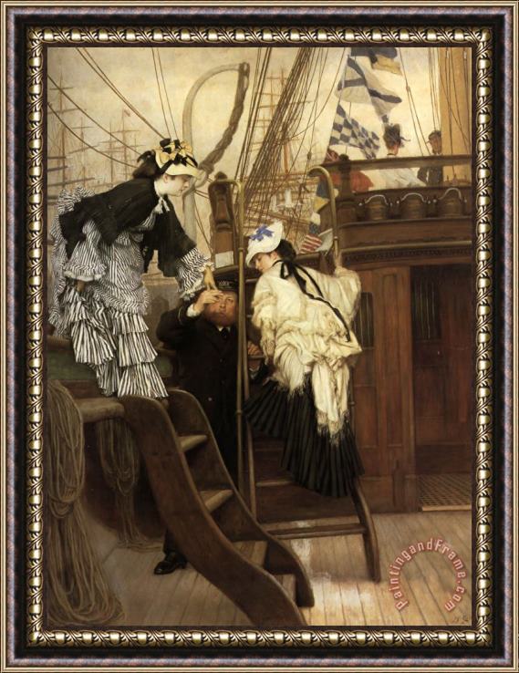 James Jacques Joseph Tissot Boarding The Yacht Framed Painting
