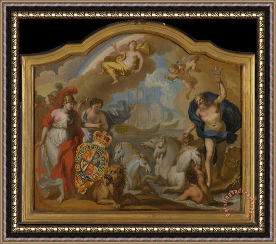 James Thornhill Allegory of The Power of Great Britain by Sea, Design for a Decorative Panel for George I's Ceremoni Framed Print