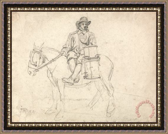 James Ward A Farmhand Riding Side Saddle, Carrying an Urn Framed Painting