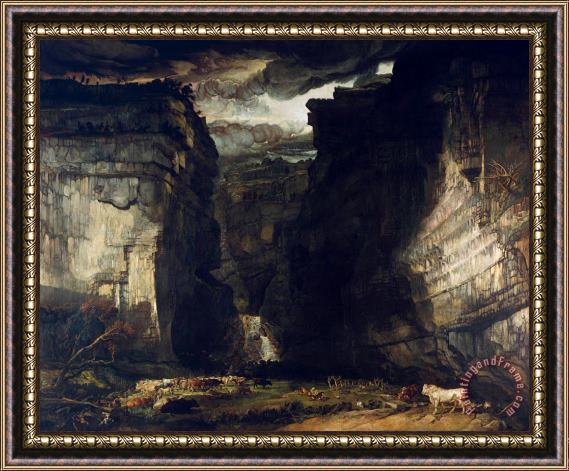 James Ward Gordale Scar (a View of Gordale, in The Manor of East Malham in Craven, Yorkshire, The Property of Lord Ribblesdale) Framed Painting
