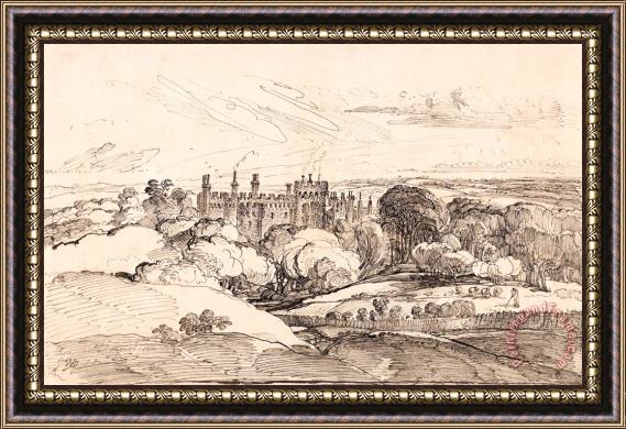 James Ward Lea Castle From Above The Woods Framed Painting