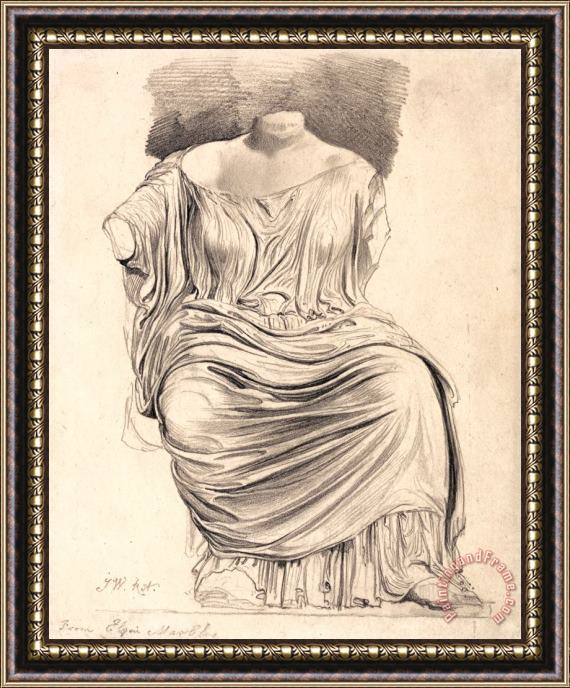 James Ward Study of Sculpture From The Elgin Marbles Framed Painting
