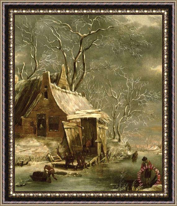 Jan Beerstraten Winter Scene Framed Painting