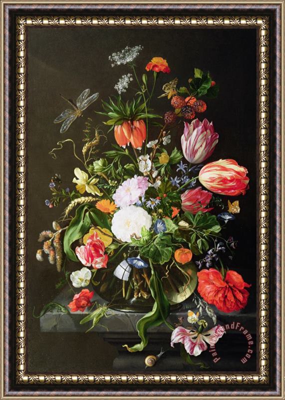 Jan Davidsz de Heem Still Life of Flowers Framed Print