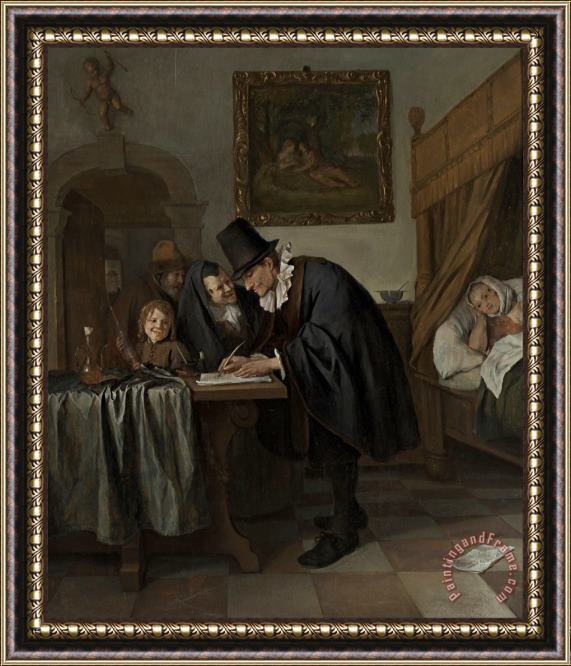 Jan Havicksz Steen The Doctor's Visit Framed Painting