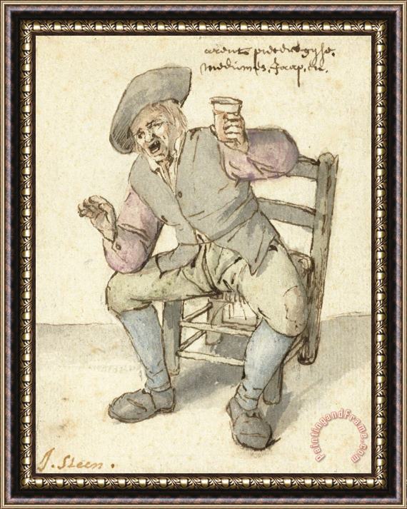 Jan Havicksz Steen Zingende Boer Framed Print