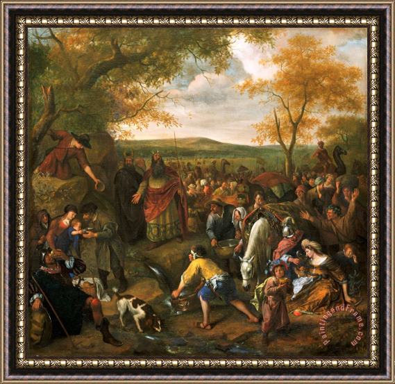Jan Steen Moses Striking The Rock Framed Painting