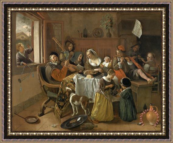 Jan Steen The Merry Family Framed Painting