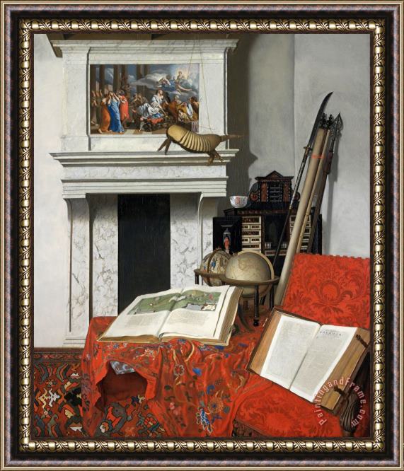 Jan van der Heyden Room Corner with Curiosities Framed Painting