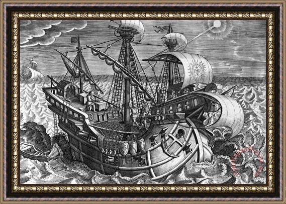 Jan van der Straet Calculating Longitude With The Declination Of The Sun Framed Print