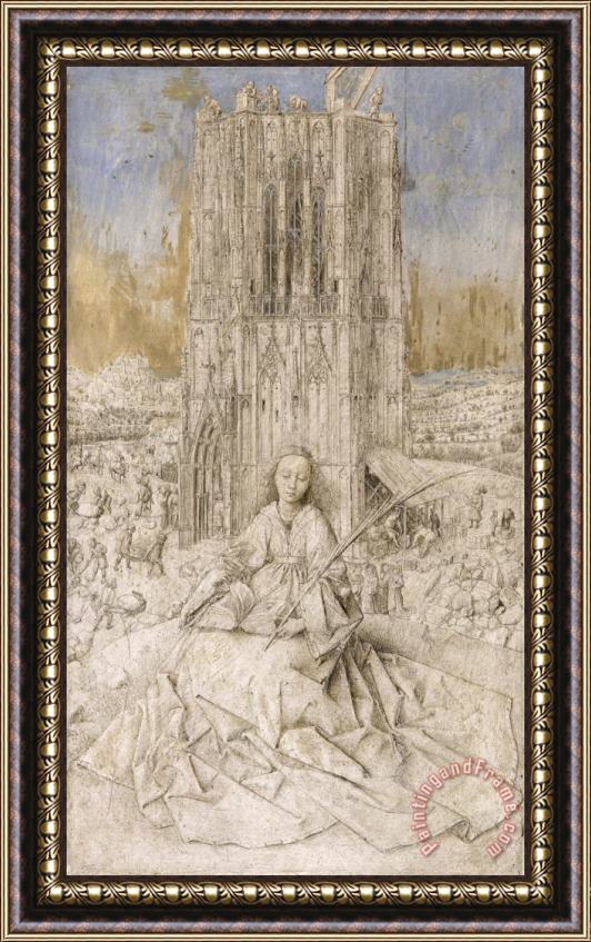 Jan van Eyck Saint Barbara Framed Painting