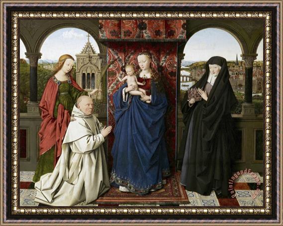Jan van Eyck The Virgin And Child with Saints And Donor Framed Print