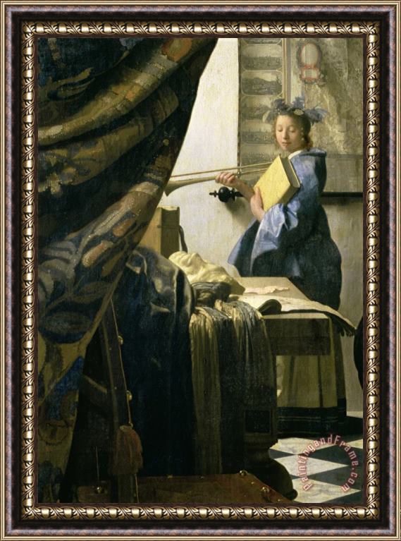 Jan Vermeer The Artists Studio Framed Painting