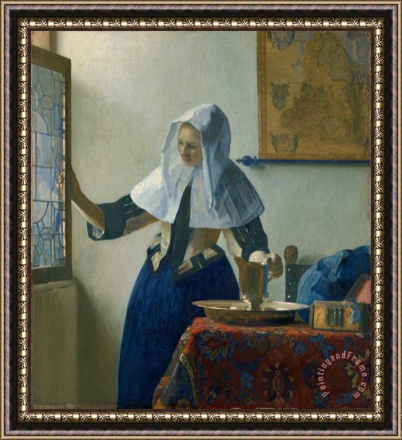 Jan Vermeer Young Woman with a Water Pitcher Framed Painting