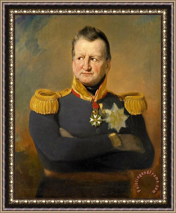 Jan Willem Pieneman Portrait of Baron David Hendrik Chasse, Lieutenant General Framed Painting
