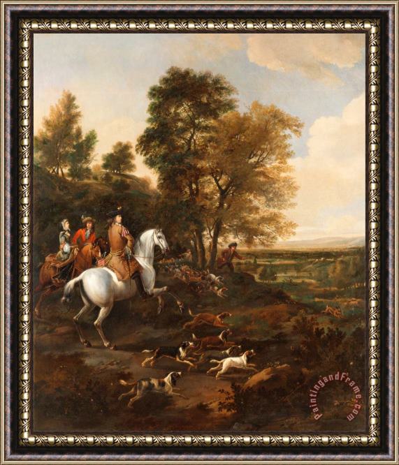 Jan Wyck Hare Hunting Framed Painting