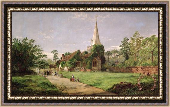 Jasper Francis Cropsey Stoke Poges Church Framed Painting
