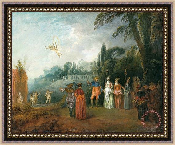 Jean Antoine Watteau Embarking to Cythera Framed Print