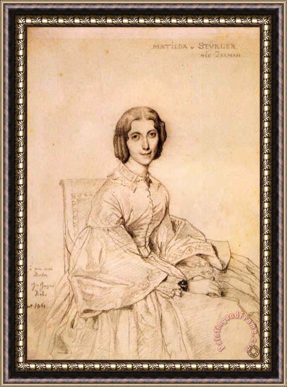 Jean Auguste Dominique Ingres Madame Franz Adolf Von Stuerler, Born Matilda Jarman Framed Print