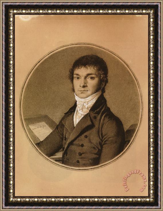 Jean Auguste Dominique Ingres Pierre Guillaume Cazeaux, Halflength, Seated at a Desk Framed Print