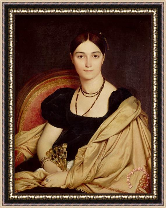 Jean Auguste Dominique Ingres Portrait De Madame Duvaucey Framed Painting
