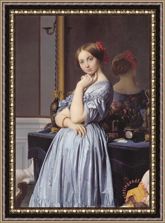 Jean Auguste Dominique Ingres Vicomtess Othenin D'haussonville, Nee Louisealbertine De Broglie Framed Print