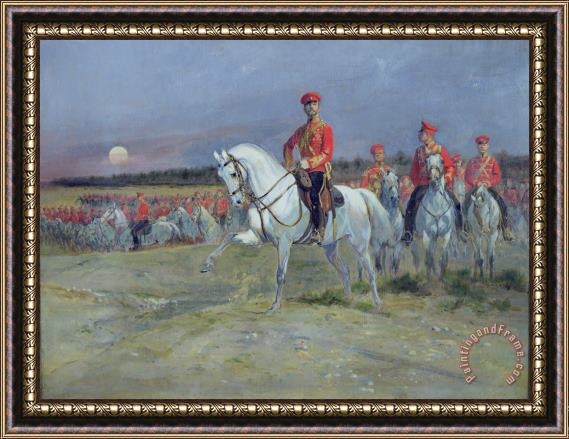 Jean Baptiste Edouard Detaille Reviewing the Troops Framed Print