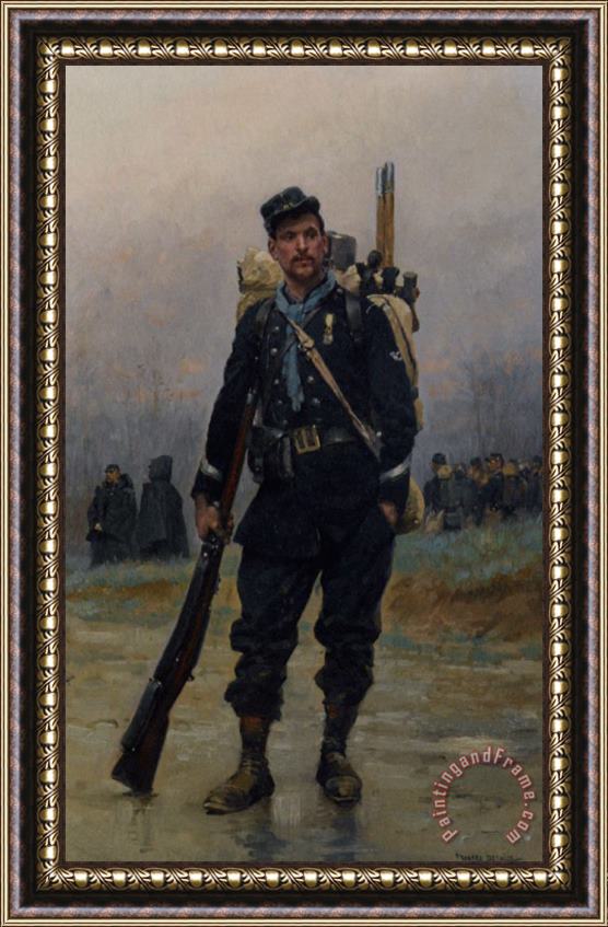 Jean Baptiste Edouard Detaille Un Soldat Avec Son Equipement Framed Painting