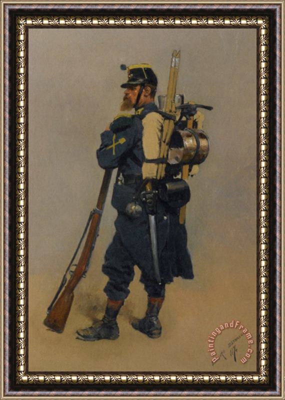 Jean Baptiste Edouard Detaille Un Soldat De Linfanterie Framed Painting