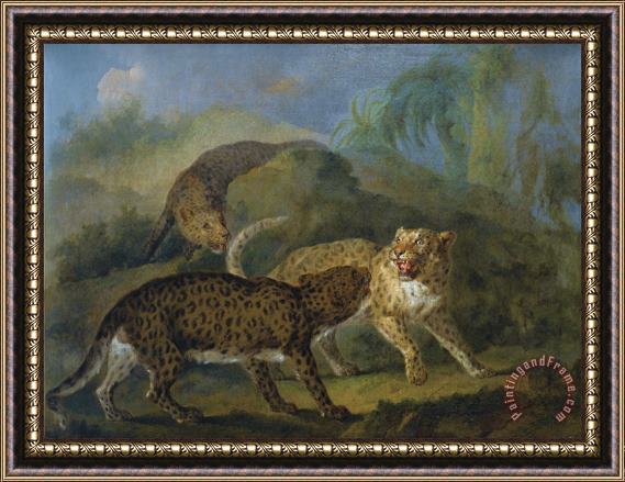 Jean Baptiste Oudry Trois Leopards Framed Painting