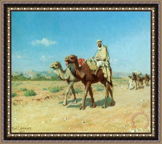 Jean Baptiste Paul Lazerges In The Desert Framed Print