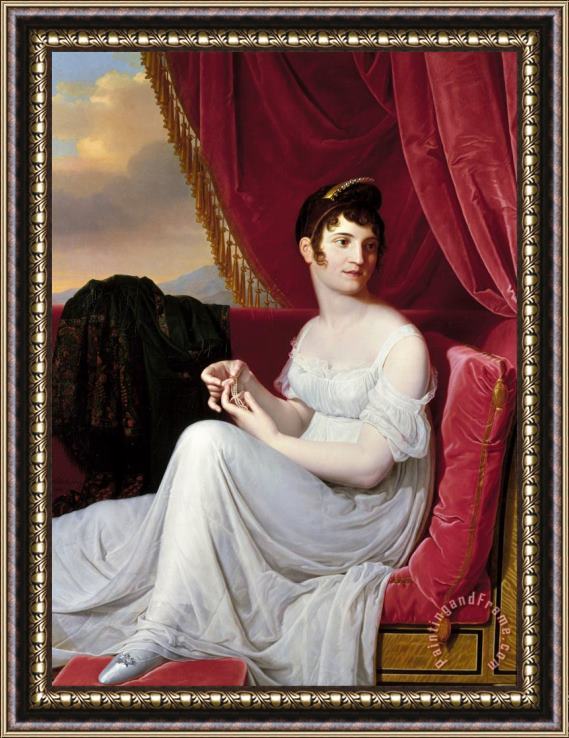 Jean-Bernard Duvivier Portrait of Madame Tallien Framed Painting