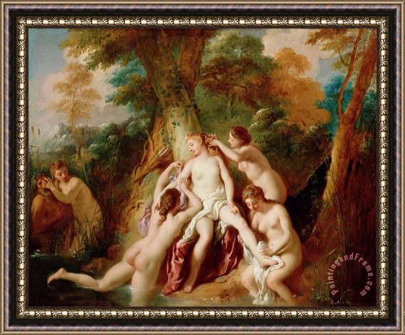 Jean-Franco de Troy Diana And Her Nymphs Bathing Framed Print