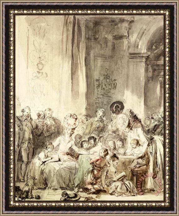 Jean Honore Fragonard The Competition Framed Painting