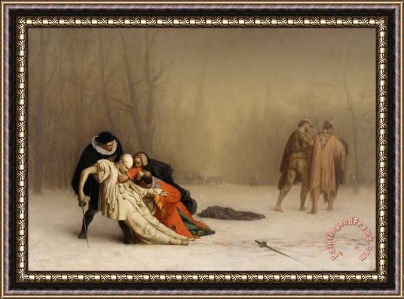 Jean Leon Gerome Duel After a Masquerade Ball Framed Painting