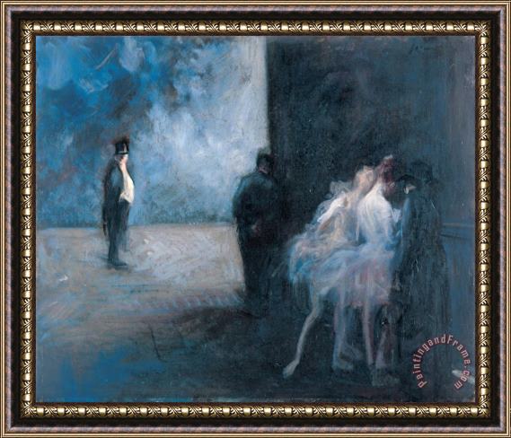 Jean Louis Forain Backstage symphony in Blue Framed Painting