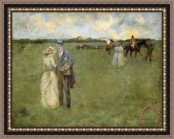 Jean Louis Forain Racetrack Framed Painting