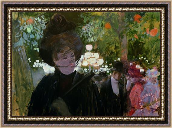 Jean Louis Forain The Garden in Paris Framed Painting