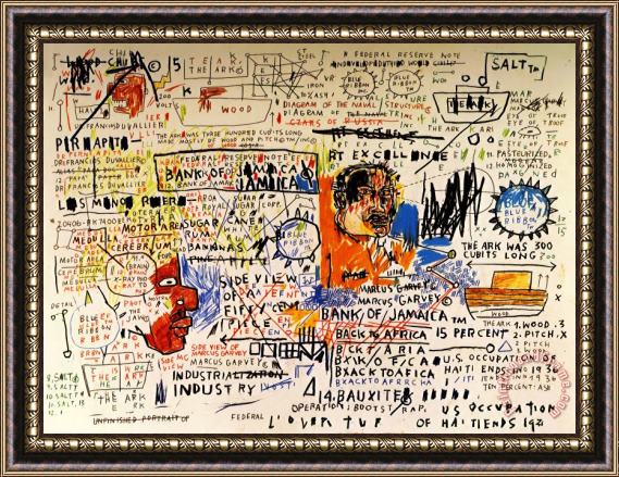 Jean-michel Basquiat 50 Cent Piece Framed Painting