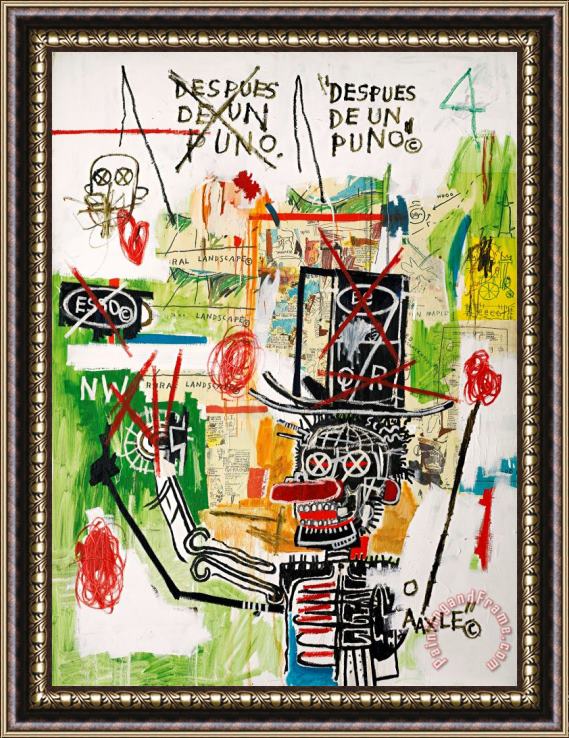 Jean-michel Basquiat After Puno Framed Painting